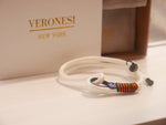 Ancora Bianca white anchor bracelet, flat lay — product photo