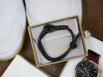 Ancora Nera black anchor bracelet in VERONESI gift box — product photo