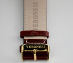 HAMPTON CHRONO women's watch leather strap detail — close-up photo