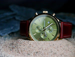 HAMPTON CHRONO women's watch on dark surface — moody product photo