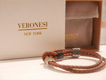 Pelle Di Acciaio Inossidabile braided leather bracelet, flat lay — product photo