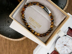 Perle Occhio Di Tigre tiger's eye bracelet in VERONESI gift box — product photo